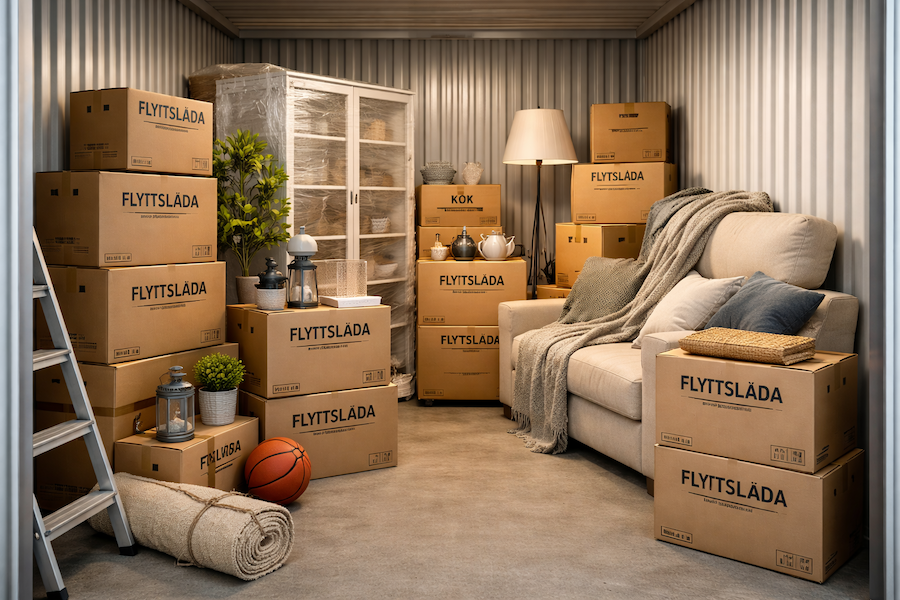 För tillfällig förvaring vid flytt finns flera flexibla lösningar